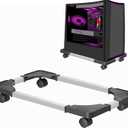 Adjustable Mobile CPU Stand, Computer Stand with 4 Rolling Caster Wheels, Under Desk Tower Mount, PC Floor Cart PC Riser for Gaming, Office - Black