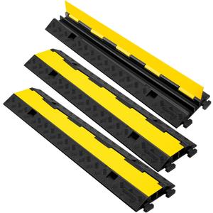 2 Channel 3 Pack Cable Protector Ramp Traffic Wire and Hose Ramp Cord Cover Heavy Duty Channels 11,000 lbs Load Capacity Cable Wire Ramps Speed Bump Driveway Cable Protective Cover