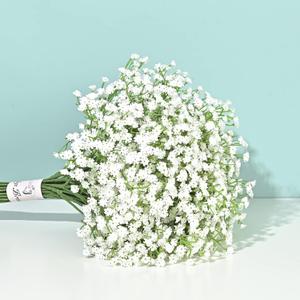 Yastouay Babys Breath Artificial Flowers, 6Pcs Fake White Babys Breath Flowers Artificial Bulk, Real Touch Faux Babies Breath Gypsophila Bouquet for Wedding Floral Arrangement Party Decor (6 Pcs)