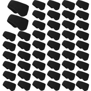 Handepo 50 Pieces Ear Warmers Headband Winter Ear Muffs Black Fleece Ear Warmers Headband for Women Men Sports Running Cycling Skiing