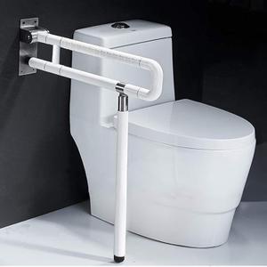 Foldable Toilet Grab Bar 304 Stainless Steel Shower Handrails Anti Slip Bathroom Seat Support Bar Flip-Up Bathtub Grab Arm Bar Hand Grip (White)