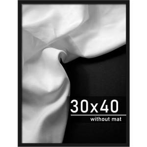 Picrit 30x40 Poster Frame, Black Engineered Wood Picture Frame for Horizontal or Vertical Wall Mounting and Displaying Artwork Photos, 1 Pack