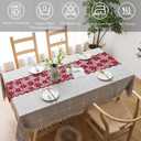 Christmas Table Runner Lace Table Runner with Red Leaves, Christmas Runners for Table, Xmas Table Decorations Tables Flag Holiday Table Runners for Xmas Wedding Party Home Decor