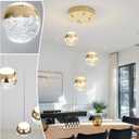 Modern Crystal Pendant Lighting Gold Globe Pendant Light Fixture, Mid Century Chandelier 3-Light Hanging Fixture for Kitchen Island,Globe Chandeliers for Dinning Room Bedroom