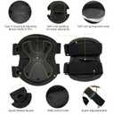 Qavctw Tactical Knee and Elbow Pads Set Protective Gear Knee Pads for Outdoor Sports Combat Paintball CS Cycling Skateboarding Skate Safety Guards Pads