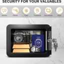 Marcree 0.23 Cub Safe, Small Safe Box with Key, Mini Home Safes for Money, Coin and Cash, Security Safes for Kids, Lock Box for Personal Items, Black, 6.69 x 9.06 x 6.69 Inches