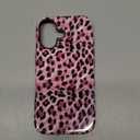 iPhone 17 Case - Wireless Charging for MagSafe, Dual-Layer Design (Outer Hard PC Shell + Inner Soft TPU Shell), Leopard Print Retro Style, Unisex Shockproof Protective Case - Pink