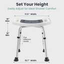 PELEGON Shower Chair for Inside Shower (350 lb) - Adjustable Height, Padded Seat, Shower Chair for Elderly and Disabled - Shower Chair for Adults, Tub Chairs for Bathtubs - Dark Blue