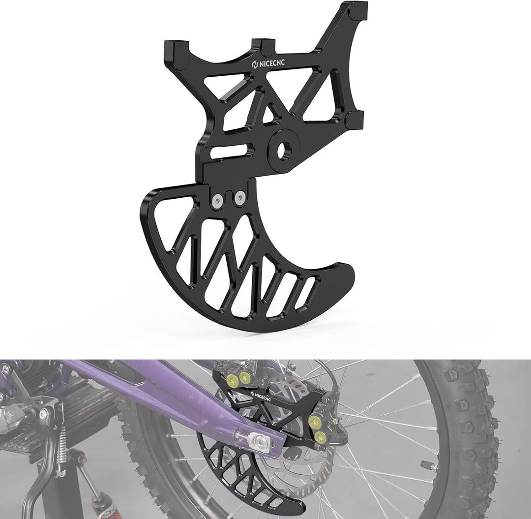 NICECNC Rear Brake Disc Guard & Dual Caliper Mounting CNC Aluminum Disc Brake Protector Compatible with Surron Light Bee X/S/L1E, Compatible with Segway X160/X260 See Fitmnet, Black