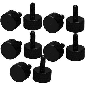 Uxcell M3x8mm Knurled Thumb Screws Aluminum Alloy Fully Threaded Computer PC Case Thumbscrew Black 10Pcs