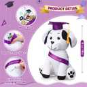 Zomiboo Graduation Dog Autograph Stuffed Animal 2026 Smooth Fabric Stuffed Toy with Congrats Grad Signature Dog Animal with Marking Pen Gold Tassels for Graduate Party Supplies(Purple), 12 inches