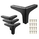 AODIOU Furniture Legs Metal Feet: Cabinet Legs 4 Inch Triangle Feet Replacement Dresser Legs Set of 4