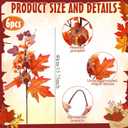 6 Pcs Pcs 20 Inch Fall Decorations Artificial Fall Flower Decor Maple Leaf Pumpkin Autumn Floral Picks Berry Stems Fake Flower Centerpieces for Table Thanksgiving Home Decor (Pumpkin)