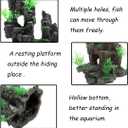 Tfwadmx Aquarium Mountain View Moss Tree Rock Cave Fish Tank Stone Ornament Landscape Decoration with Small Plants