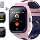 Wonlex 4G Kids Smartwatch with SIM Card, 1.4" GPS Smart Watch for Kids, Boys Girls Phone Watch with Temperature HR BP Monitor, Video Calls, SOS, Camera, Pedometer, Alarm, Music Player(Pink)