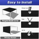6' X 16' 90% Sun Shade Cloth Outdoor Patio Black Pergola Shades Cover Privacy Screen UV Block Porch Screens Canopy for Patio Outside Outdoor