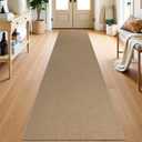 2x12 ft Washable Runner Rug Faux Jute Woven Texture
