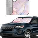 Marble Car Windshield Sunshade Front Window Sun Visor Protector Foldable Shield Cover for Truck SUV