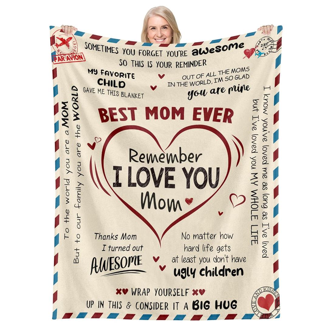 GEEMBI Birthday Gifts for Mom - Super Soft Fleece Throw Blanket for Couch Bed 50x60 in - Mom Birthday Gifts from Daughter Son, Gift for Mother in Law, Mama Gift Ideas
