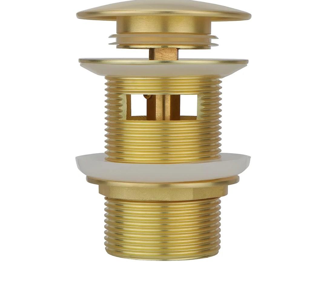 Brass Freestanding Tub Drain, Pop Up Freestanding Tub Drain Plug, Fits Most Freestanding Tub Drain Kits (Brushed Gold)