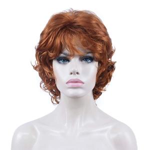 Aimole Short Curly Soft Women Wigs Natural Capless Hair Synthetic Wig Heat Resistant (130A Fox Red)
