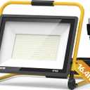 AIKVSXER Portable LED Work Light, 300W 36000LM Job Site Lights, 1 Pack | IP66 Waterproof Worklight, Construction Work Lighting, 120° Beam Angle Adjustable Bracket Plug & Play with 16.4ft Power Cable