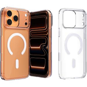 Magnetic Clear Case for iPhone 17 Pro Max, Scratch-Resistant PC Hard Back Cover, Anti-Yellowing Ultra-Slim Protective Transparent Cell Phone Case (for iPhone 17 Pro Max 6.9'')