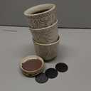 Gepege Succulent Pots, 4 Inch Small Indoor Ceramic Planter Pot with Drainage Holes and Saucers for Plants- Creamy White - Set of 4