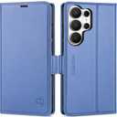 SHIELDON Wallet Case for Galaxy S26 Ultra 6.9" 5G, Genuine Leather Folio Magnetic RFID Blocking Credit Card Holder Kickstand Shockproof Phone Cover Compatible with Galaxy S26 Ultra - Wisteria Purple