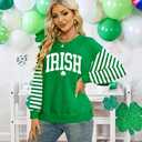 St Patricks Day Sweatshirt Women: St Patricks Day Shirt Cute Here for The Shenanigans Sweatshirts Casual Irish Shirts (XL)