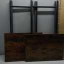 HOOBRO Folding TV Tray Tables, Set of 2 Side Table for Small Space, Industrial Snack Tables for Eating at Couch, Stable Metal Frame, Easy Assembly, Space Saving, Rustic Brown and Black BF25BZ01