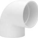 4 Inch 90 Degree Elbow 2 Way Right Angle PVC Pipe Fitting, Furniture Build Grade SCH40 (Socket x Socket) 4" PVC Fitting Connectors for DIY Shelf Garden Support Structure