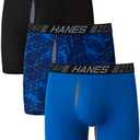 Hanes Men’s Total Support Pouch Boxer Briefs, X-Temp Cooling, Moisture-Wicking Underwear, Regular, Long-leg and Trunk, 3-Pack, L