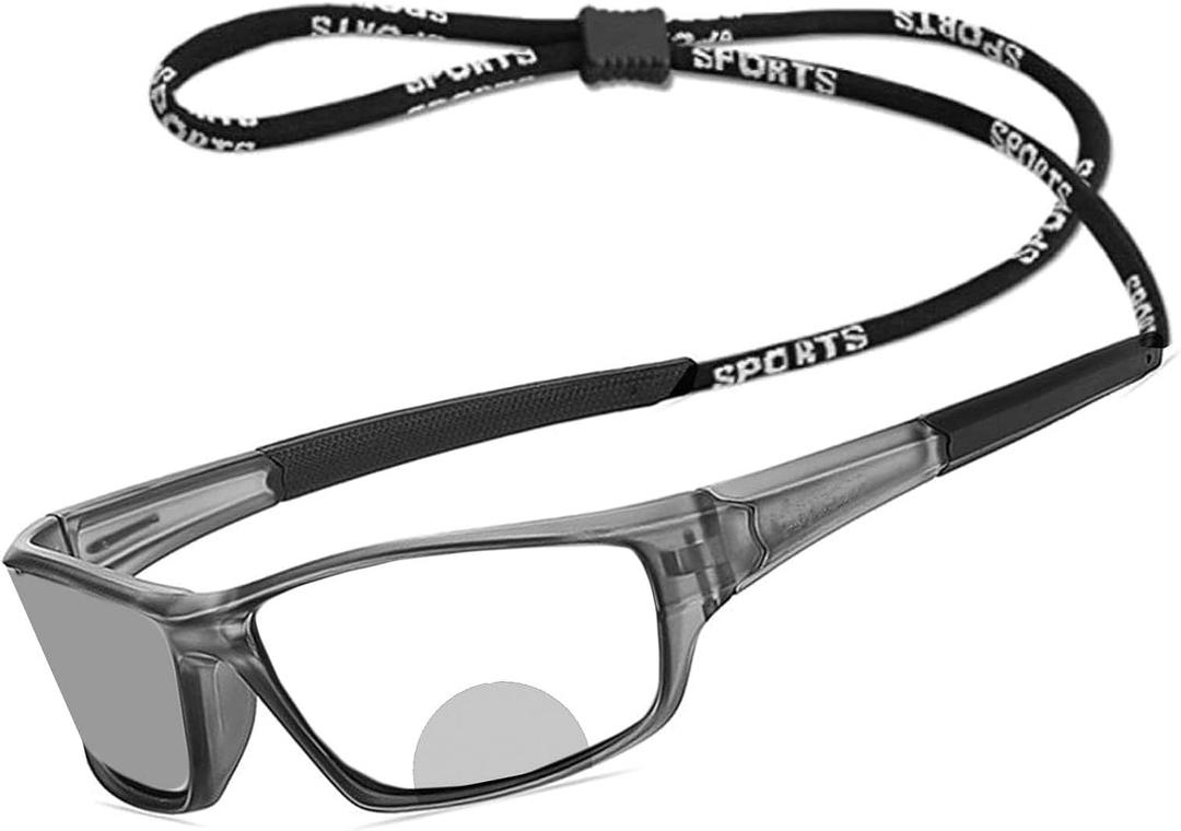 Bifocal Reading Glasses Men's Adjustable Vision Sun Photochromic Outdoor Sports Presbyopic Magnifying Sunglasses (Gary)