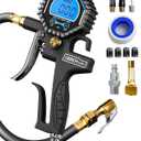 Digital Tire Pressure Gauge with Inflator -200 PSI, Heavy Duty Air Chuck & Compressor Attachments for Car, Truck & SUV
