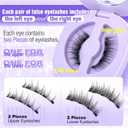 Lanflower Magnetic Eyelashes with Applicator, Mangetic Eyelashes Natural Look, Wispy Magnetic Lashes, No Glue Needed Magnetic Eyelashes, Strong Hold, Reusable, Waterproof, Cat Eye, No Irritation