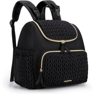mommore Stylish Small Diaper Backpack with Insulated Pockets, Changing Mat, Stroller Straps