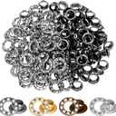 100 Sets 1/4 Rhinestone Eyelet Grommet Kit, Rhinestone Metal Grommet Rhinestone Eyelet Fittings Eyelet Grommets Kit with Washer, Hole Punch for Clothing Shoe DIY Crafts (Black)