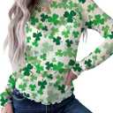 SELINK Long Sleeve Mesh Tops for Women Floral Print Sheer Blouses Mock Neck (L)