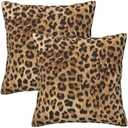 Leopard Print Pillow Covers 18x18 in Couch Cheetah Print Pillow Case Sets of 2 Modern Decorative Square Throw Pillows for Home Living Room Bedroom Bed Cushion Outdoor
