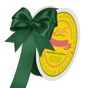 LEEQE Double Face Forest Green Satin Ribbon 7/8 Inch x Continuous 30 Yards Polyester Ribbon for Wedding Gift Wrapping Party Hair Bow Invitation Decorations