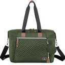 Dikaslon Diaper Bag Tote, Large Travel diaper tote for Mom and Dad, Multifunction baby tote bag for Boys and Girls with Pacifier Case and Changing Pad, Olive Green