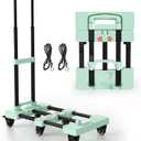 Folding Hand Truck 500lbs, Portable Heavy Duty Dolly Cart, 6 Wheels Collapsible Luggage Cart with 2 Elastic Ropes - Compact Trolley Cart for Easy Moving - Ideal Hand Cart for Travel and More (1.70, Green)