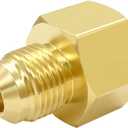 Uenede 2PCS Brass Coupler 1/2" Flare Female to 3/8" Flare Male Tube Gas Adapter Nipples Pipe Fittings Hose Connectors