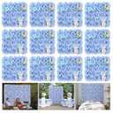 RIDDSEE Silk Flowers Wall Panels for Wedding Backdrop12packs Blue Artificial Floral Wall Mat 3D Flower Wall Hydrangea Panels Plastic Handmade for Party Event Stage Photography Home Decor