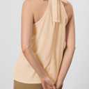 RoseSeek Women's Halter Tops Tie Back Sleeveless Blouse Dressy Work Shirts (XS)