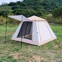 Inflatable Camping Tent with Pump & Awning, 8-12 Person Air Tents for Camping Adult, Large Waterproof Oxford Family Glamping Tent, Quick Setup Big Tent for Outdoor Camping