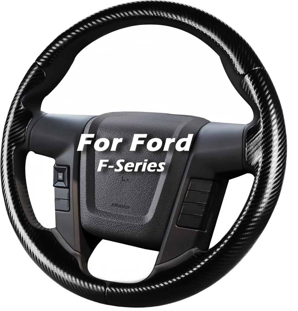 Steering Wheel Cover for Ford F150 2009-2014/Ford Expedition 2015-2017 Custom-fit Car Steering Wheel Cover for Ford Steering Wheel Protector (Matte Black)