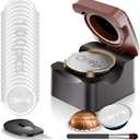 Reusable Vertuo Pods Refill Kit for Nespresso, Upgraded Vertuo Reusable Pods Holder with 100pcs Aluminum Foil Seals Lids, Effortless Press-to-Seal Design, Fits Vertuoline Next Plus Machine(NO PODS)