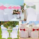 Pink Chair Sashes Bows 50 Pcs Spandex Chair Bands Ties Without Buckle Decorations for Wedding Birthday Party Events Ceremony